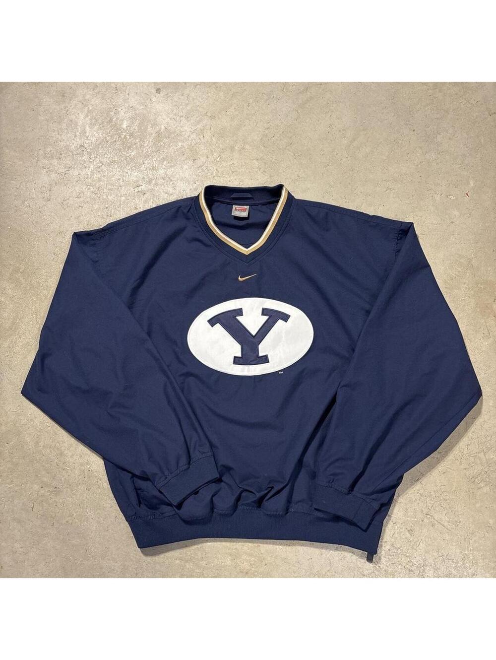 Vintage Y2K Nike Center Swoosh BYU Cougars Pullover Jacket Men's L